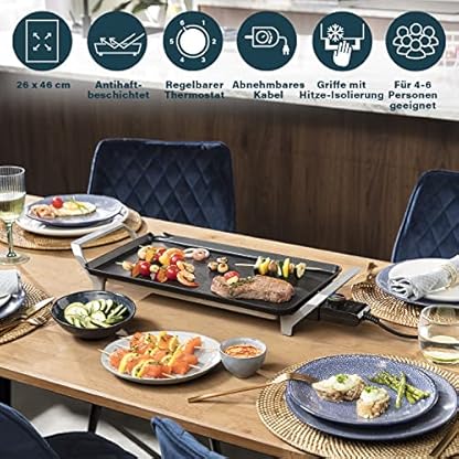 Princess Premium XL Tischgrill/Teppanyaki-Grill mit einer 46 x 26 cm großen Bratfläche, 2500 Watt, 103110 – Bild 5