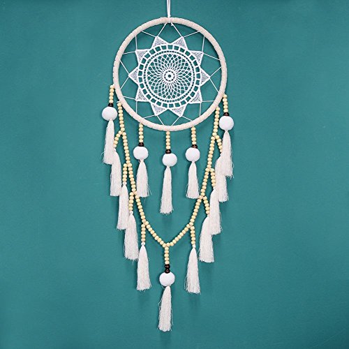 Atrapasueños, hecho a mano con punta banda naturales Muelle borla Luna Luz Dream Catcher, hecho a mano Decoración colgante atrapasueños Multicolor para niñas dormitorio infantil ducha Party Decoración