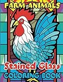 farm animals stained glass coloring book: 50 charming designs for kids, teens, and adults | stress relief, relaxation, and fun with stained glass-inspired art