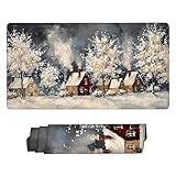 Alfombrilla Ratón Grande XXL 1000 x 500 x 3 mm, Mouse Pad Base de Goma Antideslizante Grande Desk Mat, Alfombrilla Escritorio de Oficina y para Gaming en Casa (Paisaje nevado) r-1062