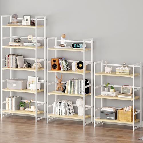 BHG Vintage Multifunctional Folding Bookshelf, No-Assembly Plant Stand Storage Rack Shelves for Home Office (White, 3-Tier) - image 4