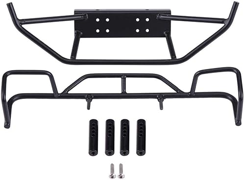 Dilwe Parachoques delantero trasero de coche RC, parachoques delantero trasero de metal para TF2 / TF1 escala 1/10 RC Crawler modelo de vehículo