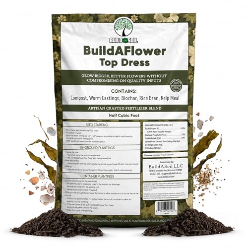 BuildASoil Build-A-Flower Organic Top Soil Amendment half cubic foot bag