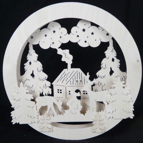 Décoration de fenêtre en bois forêt et animaux 32x32cm Rudolphs Schatzkiste