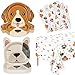 81 Pcs Dog Party Decorations - Including Plates, Napkins, Puppy Tablecloth, Black Plastic Forks for Kids Puppy Dog Themed Birthday Party Supplies, Serve 20