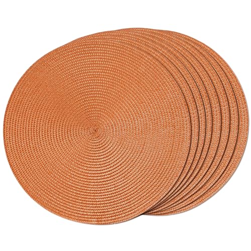 FunWheat Round Braided Placemats Set of 8 Table...