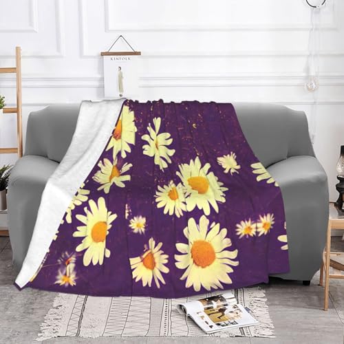 Couverture super douce marguerites pour canapé et lit de 152x203 cm