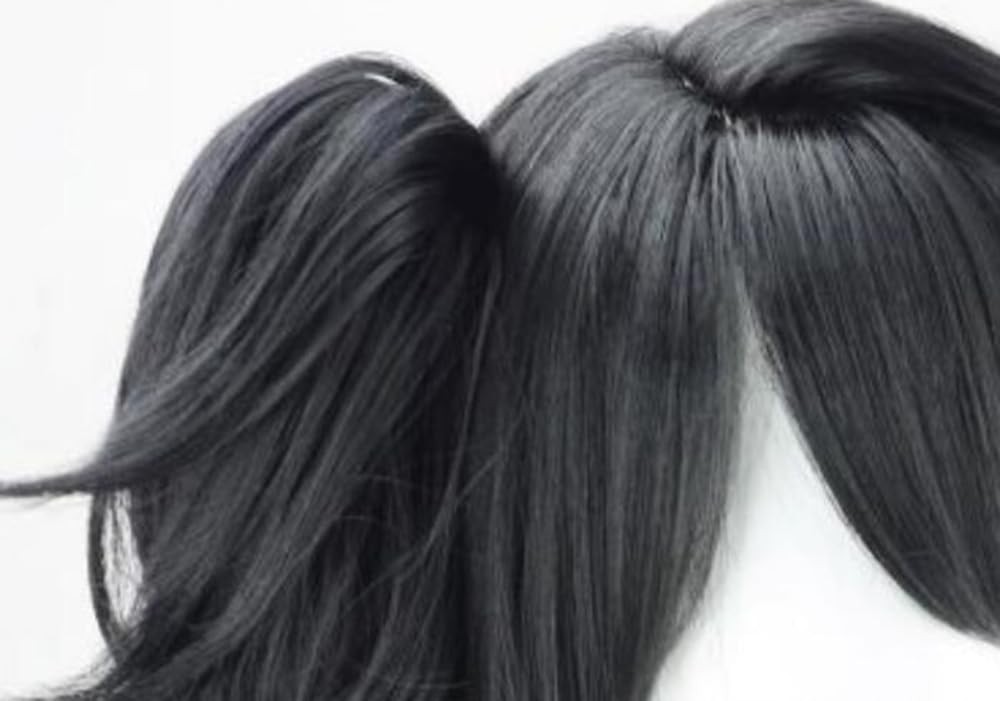 TO KU TOO YUO Game Cosplay Wig  Ombre Colorful Double Ponytails Straight With Bangs Synthetic for Women Heat Resistant Cosplay Hair 45 CM