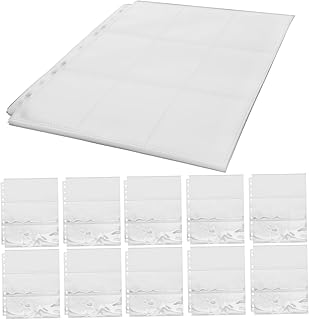 CIYODO 50 Peças 9 Suporte De Cartão De Jogo Fichário Mangas De Cartão 11 Mangas De Fichário Mangas De Cartão De Negociação Mangas De Cartão De Plástico Fichário De Bolso Fichário De