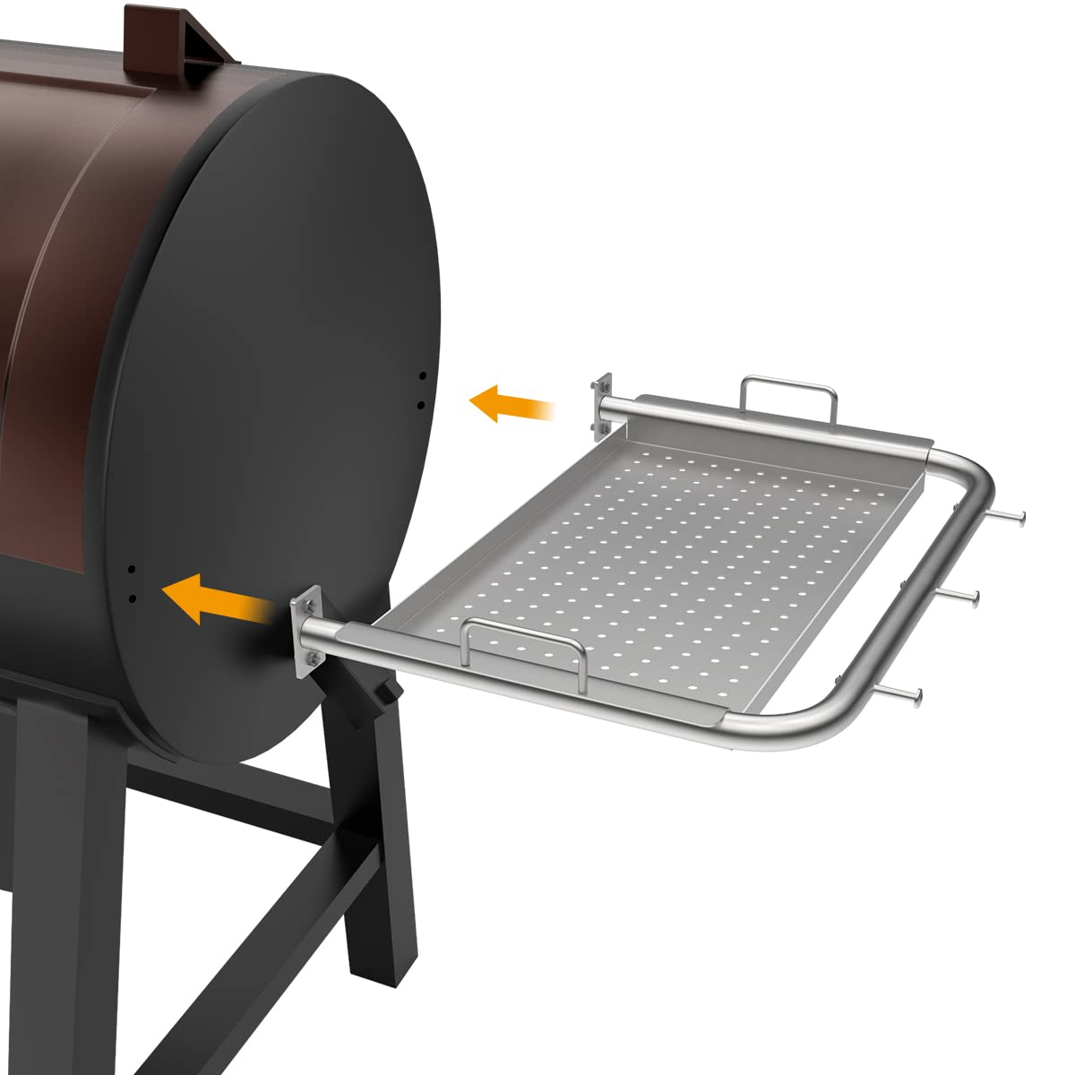 Grill Smoker Box GRISUN Adjustable Grill Side Shelf Folding Prep