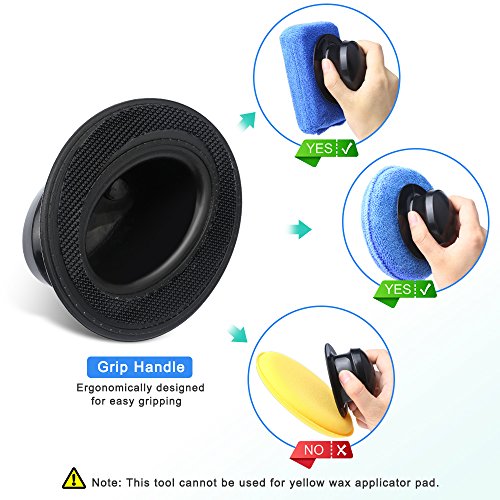 Electop 13 Pcs Car Wax Applicator Pads Kit 5 Inch Microfiber Applicator Pads Blue Rectangle Microfiber Sponge Applicators Yellow Soft Foam Waxing Pad With Grip Handle #TOP3