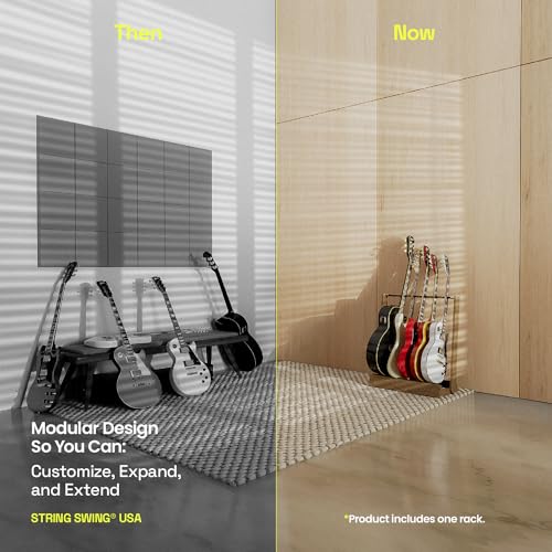 image for String Swing Guitar Stand for 6 Electric or Bass, or 3 Acoustic Guitar