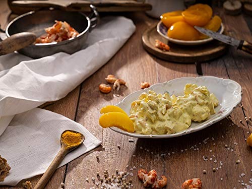 Flusskrebse in Curry-Pfirsich - in Handarbeit hergestellt - herzhaft zubereitet mit Mayonnaise, Sahne und Pfirsich, abgeschmeckt mit indischem Curry - 1000 Gramm