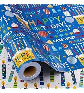 Happy Birthday Wrapping Paper Mini Roll – 17'' X 32.8ft, Watercolor Coquette Pink With Gift Bag & Bow 2 thumbnail image