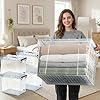 90 Quart Storage Bins with Lids, 8-Pack Clear Stackable Plastic Containers - Heavy Duty BPA-Free Organizing Bins with Secure Latches for Home Office Closet
