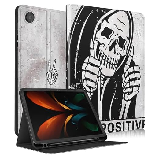 Uppuppy for Samsung Galaxy Tab A8 Case 10.5 Inch Kids Cute Skull Folio Women Girls Boys Fun Funny Skeleton Spooky Goth Gothic Scary Horror Tablet Cover for Samsung A8 Tab Cases SM-X200/X205/X207