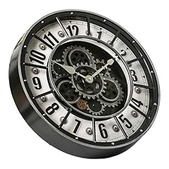 18 Inch Wall Clock with Moving Gears, Oversized Large Industrial Steampunk Decoration, Antique item