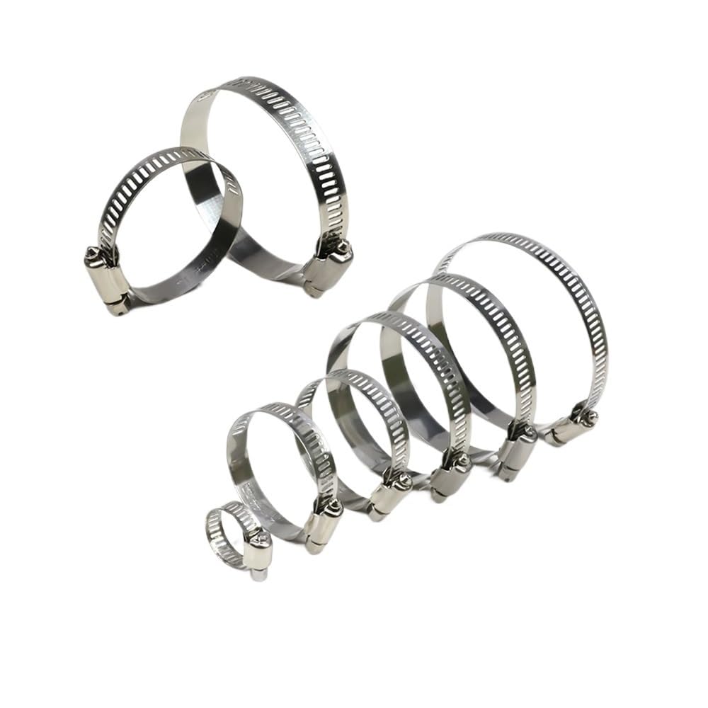 Stainless Steel Hose Clips， Stainless Steel Hose Clamps Diameter 8-120mm Tri Gear Worm Adjustable Water Pipe Clips(Diameter 19-29mm)