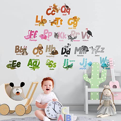 Alphabets Stickers Wall Decals Transparent para Niños miniatura 5