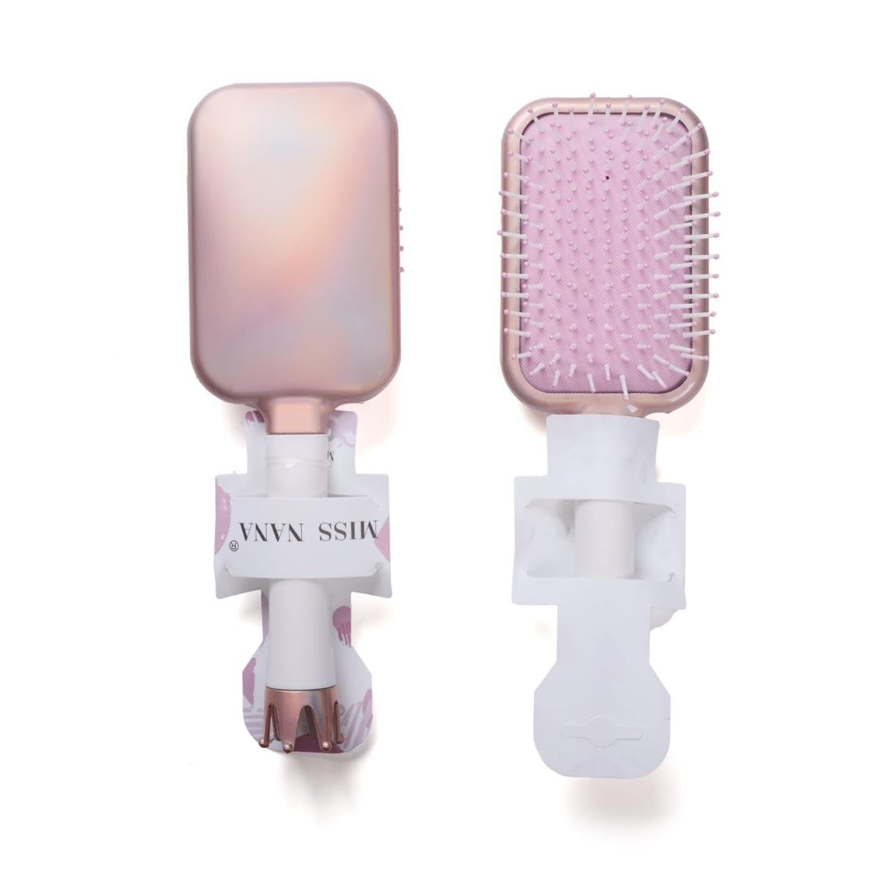 COSLUXE Metallic Oval Rectangular Hair Brush with Crown Handle, Paddle Detangle Hair Brush Comb for Girls, Women Kids/Hair Comb - Girls Gifts-image-7