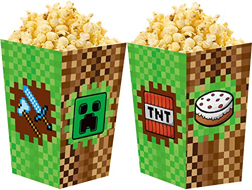 Lot de 24 boîtes à biscuits pixel popcorn pour fête d'anniversaire d'enfant Cover
