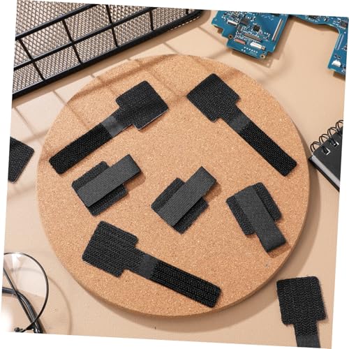 Veemoon 40 piezas sujetadores de bridas ajustables para cables con adhesivo para escritorio organizador de cables reutilizable para oficina y hogar miniatura 5
