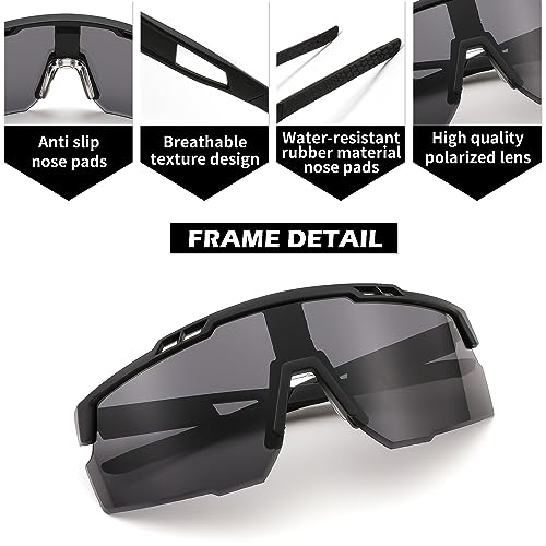 FEISEDY Sports Sunglasses for Men and Women, UV400 Protection Cycling Goggles Golf Baseball Driving Fishing B0022 — view 4