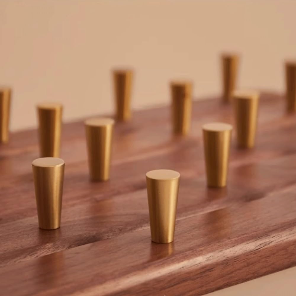 GLigeT Wand Garderobenleiste Massivholz-Kleiderhaken aus Messing, Kleiderbügel for den Eingangsbereich, Hut-Kleiderhaken, Wandmontage, Eingangstür Wandgarderoben(Bruin,Klein)