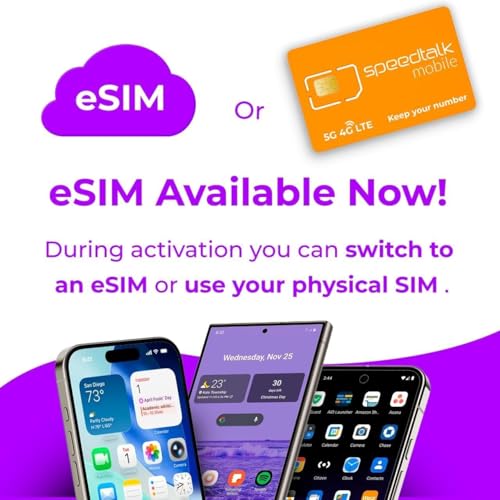 Image of SpeedTalk Mobile Prepaid SIM Card Kit for Smart Phones & Cellphones | $5 Monthly Plan - 5G 4G LTE Data | 3-in-1 SIM Card Standard Micro Nano Size | USA Coverage Bring Your Own Phone