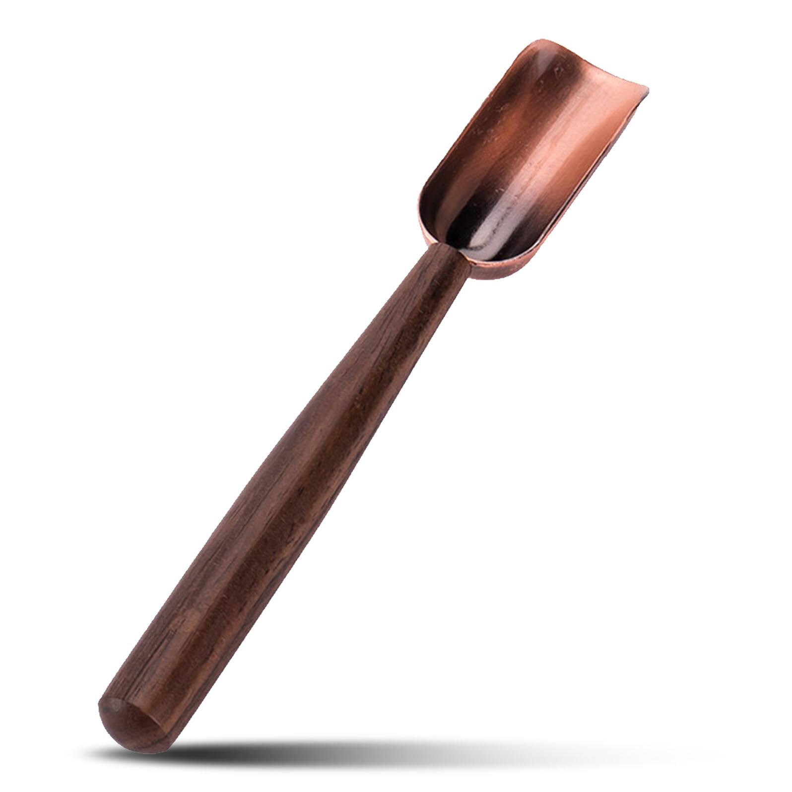 BESTonZON Cucharas para Té de Té Portátil Mango de Ébano Accesorio para Condimentos Especias Azúcar Leche Fácil de Limpiar