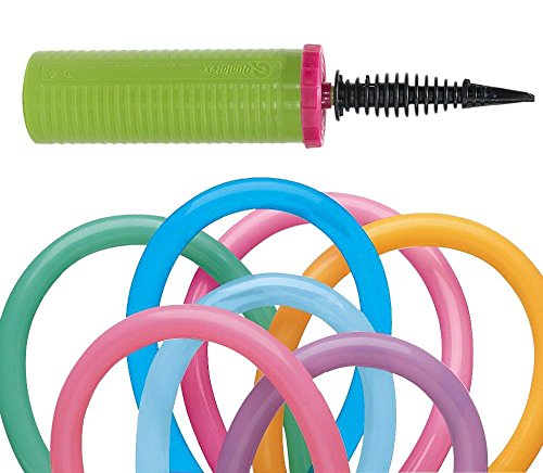 Qualatex 260Q Vibrant Assortment Biodegradable Latex Balloons (100-Units) with 1 Dual Action Inflato - //coolthings.us