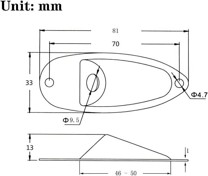 Guitar Input Jack Black Boat Style 1/4" Loaded Guitar Output Jack Socket Plate Ferrule for Fender Strat Stratocaster Electric Guitar (Black) thumbnail