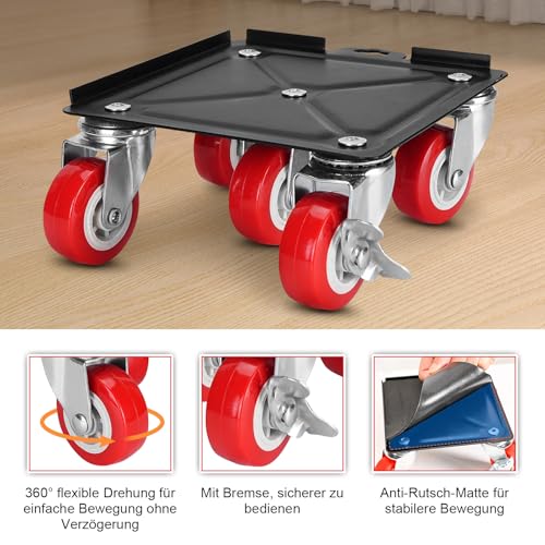 Roulettes de transport pour meubles lourds avec levier de levage universel - 4