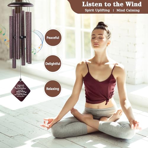 Image of Sympathy Gifts for Loss of Loved One, 32 inch Memorial Wind Chimes, Thoughtful Bereavement Gifts /Sympathy Gift /Condolences Gift Basket for Loss of Dad Mom Miscarriage (Bronze)