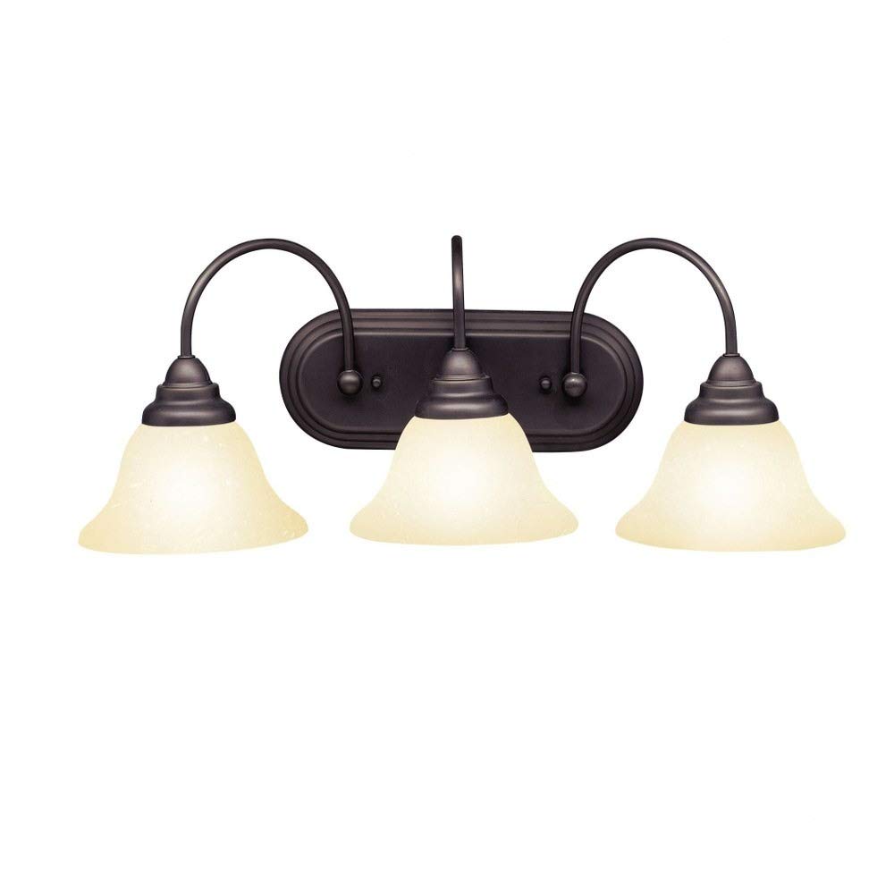 Kichler Telford 24.75" 3 Light Vanity Light with Umber Etched Glass in Olde Bronze®