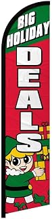 Infinity Republic - Big Holiday Deals Full Sleeve Banner Swooper Flag - Perfect for Businesses, Dealerships, Events, Holiday Shops etc!
