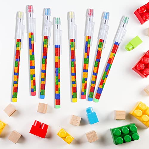 48Pcs Hb Building Block Pencils Translucent Pencil Multipoint Pencil Multicolor Non- Sharpening Stackable Pencils Pop Up Plastic Pencils For Exams, School, Office, Sketching And Learning Activities #TOP4