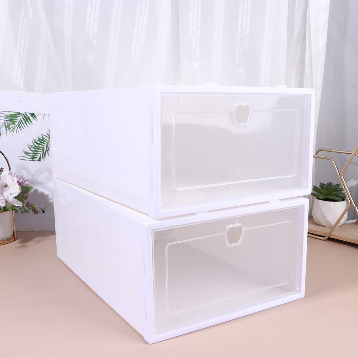 Cabilock Scatole Trasparenti Per Scarpe Impilabili in Plastica Organizer Salvaspazio Con Protezione Antipolvere Contenitore Rigido Per Scarpe Da Ginnastica Tacchi E Stivali Set Da 6