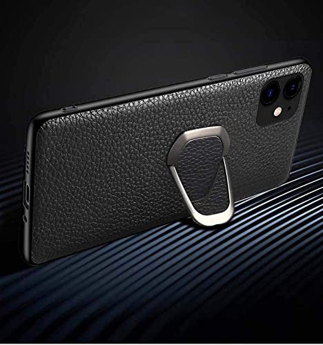 Coque en cuir litchi premium iPhone 12 Pro finition rouge