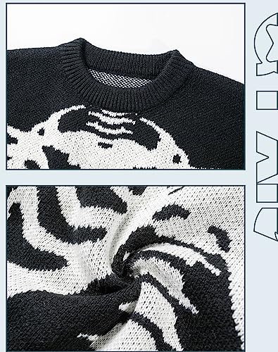 Y2K Sweater Oversized Vintage Knitted Streetwear Acubi Emo Skull Pullover Grunge Indie Tops Clothes Preppy Knitwear4