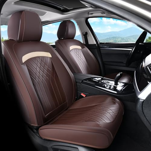 Image of FLORICH Car Seat Covers Full Set, Leather Seat Covers for Cars, Car Seat Protector Waterproof Breathable, Universal Automotive Seat Covers, Front and Rear Car Seat Cover Fit for Most SUV Pick-up Truck