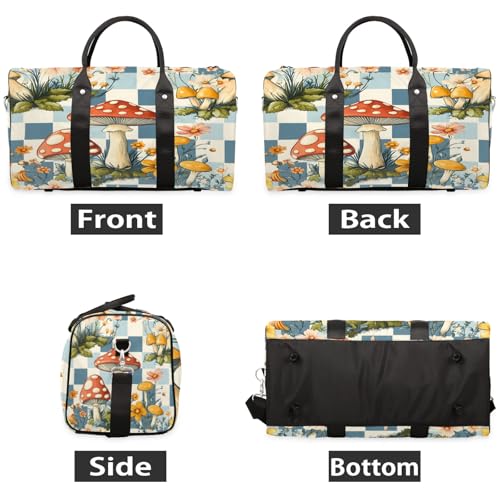 Mushroom Duffle Bag for Travel, Overnight Weekend Gym Carry On Luggage Bag, Boho Travel Duffel Bag for Men Women2
