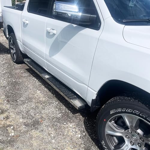 Image of COMNOVA 6 inch Running Boards Compatible with 07-18 Chevy Silverado /GMC Sierra 1500 Crew Cab; 07-19 2500 3500HD. Running Boards for Silverado Crew Cab(Including in 8 Brackets with Plastic Covers)