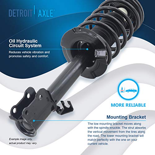 Image of Detroit Axle - Front Struts Kit for 2001-2009 Ford Escape Mazda Tribute Mercury Mariner [Not for Hybrid] 2 Ready Suspension Struts w /Coil Spring Assembly 2 Outer Tie Rods Replacement