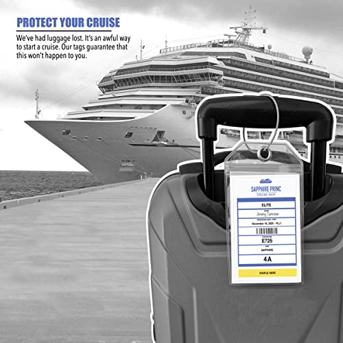 Princess Cruise Luggage Tag Holder by Cruise On [4 Pack] Fits All Princess Ships & Tags, Cruise Essentials 2026 & 2027 - Clear Luggage Tags - Thumbnail 5