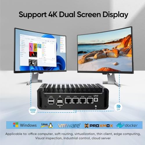 Image of Solid Firewall Industrial Mini PC N150(4C /4T) DDR5 2xNVMe 4xi226-V 2.5G Fanless Soft Router Proxmox Host Server