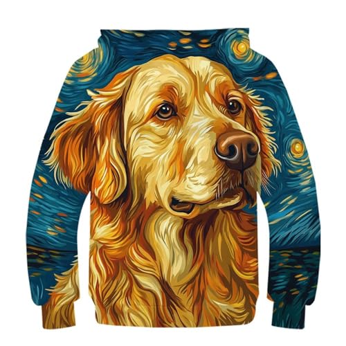 Sweatshirt Labrador imprimé 3D ado pull capuche fille garçon vêtement hiver - 2