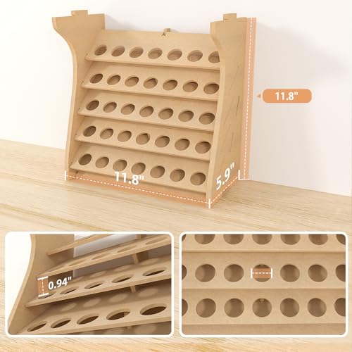 Image of Wooden Model Organizer, Paint Rack with MDF Material for 35 Paints Bottles, Craft Holder Suitable for Tamiya /Vallejo /Citadel, GK11 (Can be combined with other GK style)