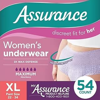 Assurance Women's Incontinence & Postpartum Underwear, XL, Maximum Absorbency (54 Count) with Gift IncrediShop Bookmark