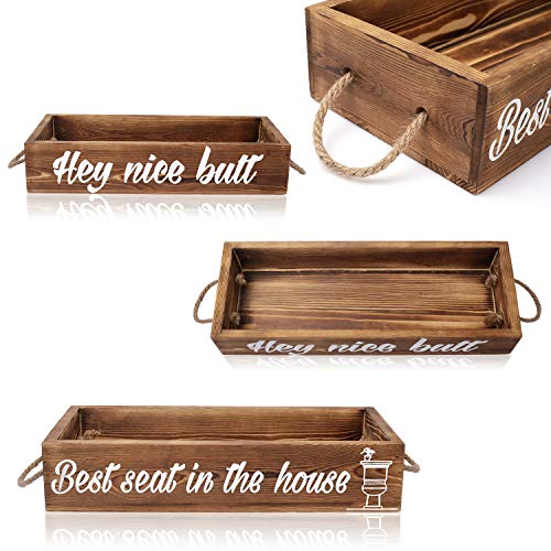 Hey Nice Butt Bathroom Decor Box Rustic Toilet Paper Holder Wooden Toilet Storage Box Funny Farmhouse Decor Bathroom Decorations Brown
